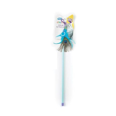 Pet Brands Carnival Cat Toy Feather Playing Rod